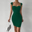 Sweetheart Neck Bodycon Dress, Party Wear Solid Sleeveless Dress, Women's Clothing - Slobuy