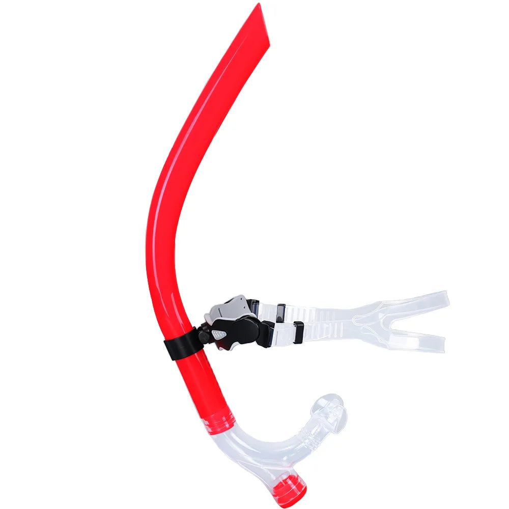 Swim Training Snorkel Center-Mount Front ComfortableMounted Silicone Mouthpiece Junior Swimmers Equipment For Adult Youth Kid - Slobuy