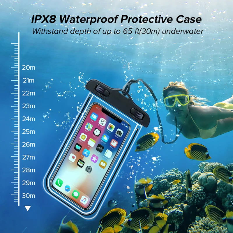 Swimming Bags Waterproof Phone Case Water proof Bag Mobile Phone Pouch PV Cover for iPhone 12 Pro Xs Max XR X 8 7 Galaxy S10 - Slobuy