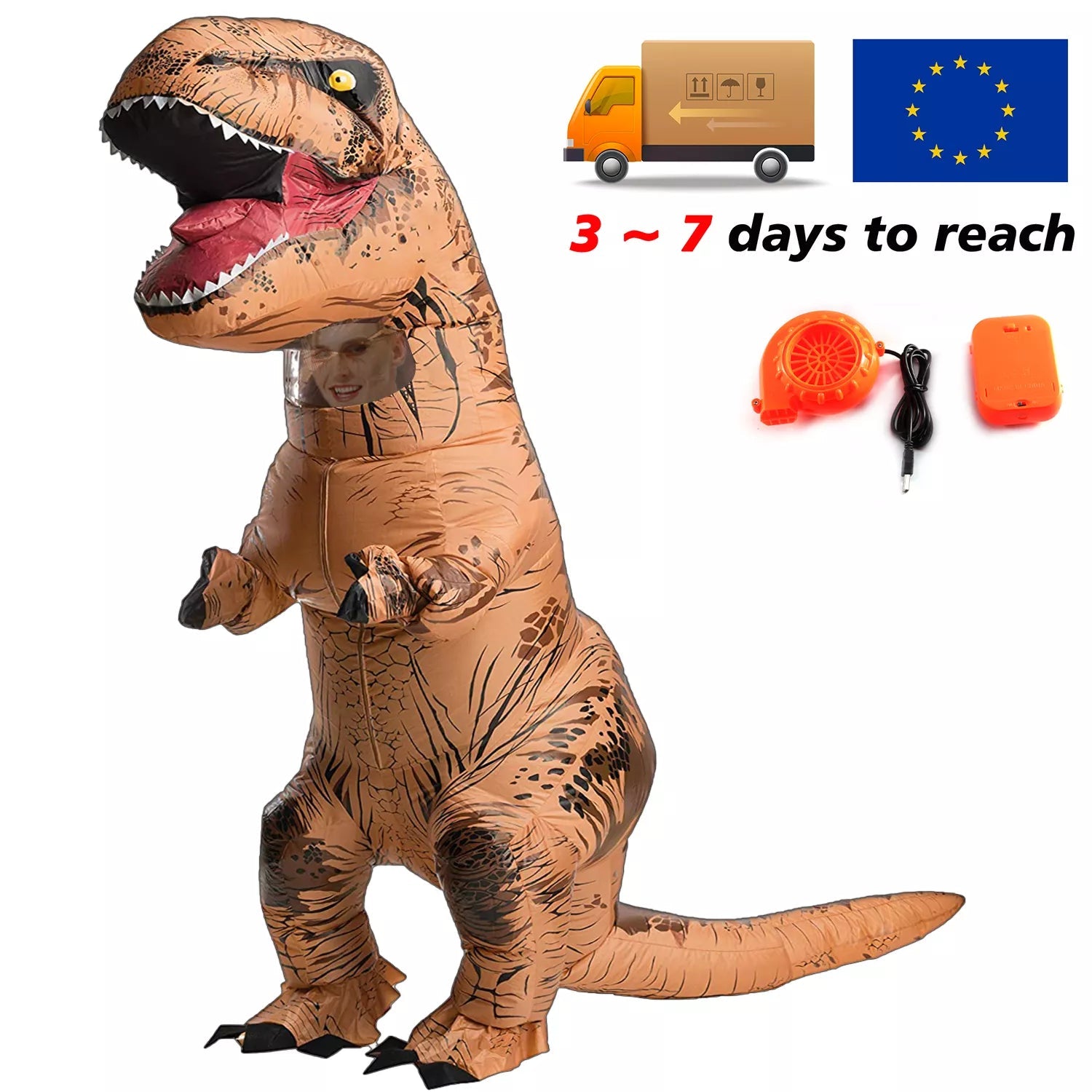 T-rex inflatable uit Tyrannosaurus Dinosaur Costume Child Kids Adult Role-playing Fancy Halloween Mascot Party Apparel - Slobuy