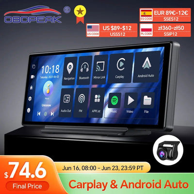 T30 10.26 AI Screen Dash Cam Android 13 System Carplay Android AUTO 5G WIFI GPS Navigation Rearview Mirror Camera Video Recorder - Slobuy