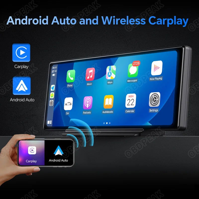 T30 10.26 AI Screen Dash Cam Android 13 System Carplay Android AUTO 5G WIFI GPS Navigation Rearview Mirror Camera Video Recorder - Slobuy