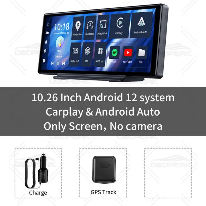 T30 10.26 AI Screen Dash Cam Android 13 System Carplay Android AUTO 5G WIFI GPS Navigation Rearview Mirror Camera Video Recorder - Slobuy