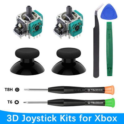 9 in 1 Joystick Replacement Kits for Xbox Series X/S Xbox One Controller with T6/T8 Screwdriver 3D Analog Thumbstick Repair Kit - Slobuy