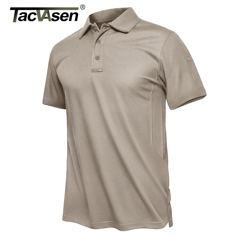 TACVASEN Summer Polo Tee Shirts Men's Short Sleeve Quick Dry T-shirt Breathable Work Shirt Fishing Hiking Golf Polos Top Man - Slobuy