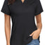 TACVASEN UPF 50+ V-neck Short Sleeve Golf Polos Shirts Womens Quick Dry Sun/UV Protection T-shirts Outdoor Sports Pullover Tops - Slobuy