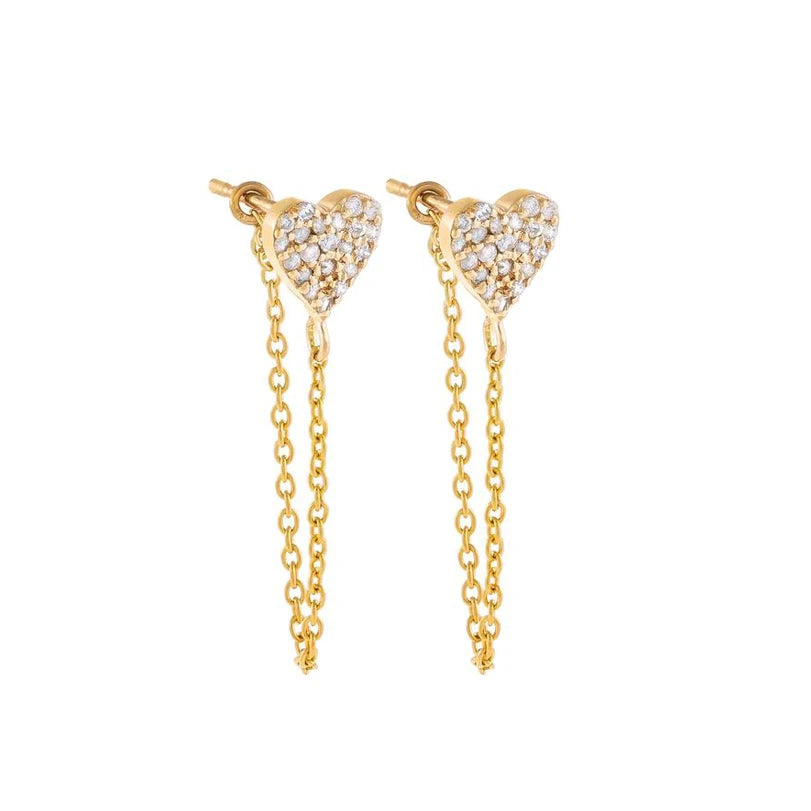 TIANDE Exquisite Zircon Tassel Chain Dangle Earrings for Women Fashion Gold Color Pierced Ear Stud Earrings Jewelry Accessories - Slobuy