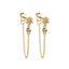 TIANDE Exquisite Zircon Tassel Chain Dangle Earrings for Women Fashion Gold Color Pierced Ear Stud Earrings Jewelry Accessories - Slobuy