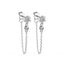 TIANDE Exquisite Zircon Tassel Chain Dangle Earrings for Women Fashion Gold Color Pierced Ear Stud Earrings Jewelry Accessories - Slobuy
