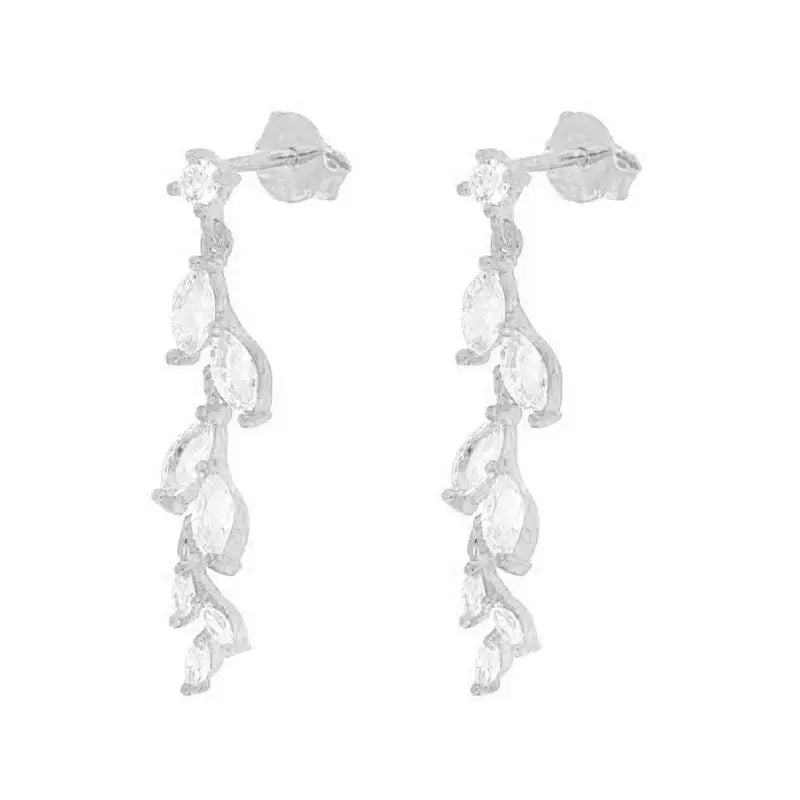 TIANDE Exquisite Zircon Tassel Chain Dangle Earrings for Women Fashion Gold Color Pierced Ear Stud Earrings Jewelry Accessories - Slobuy