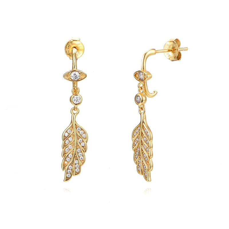 TIANDE Exquisite Zircon Tassel Chain Dangle Earrings for Women Fashion Gold Color Pierced Ear Stud Earrings Jewelry Accessories - Slobuy