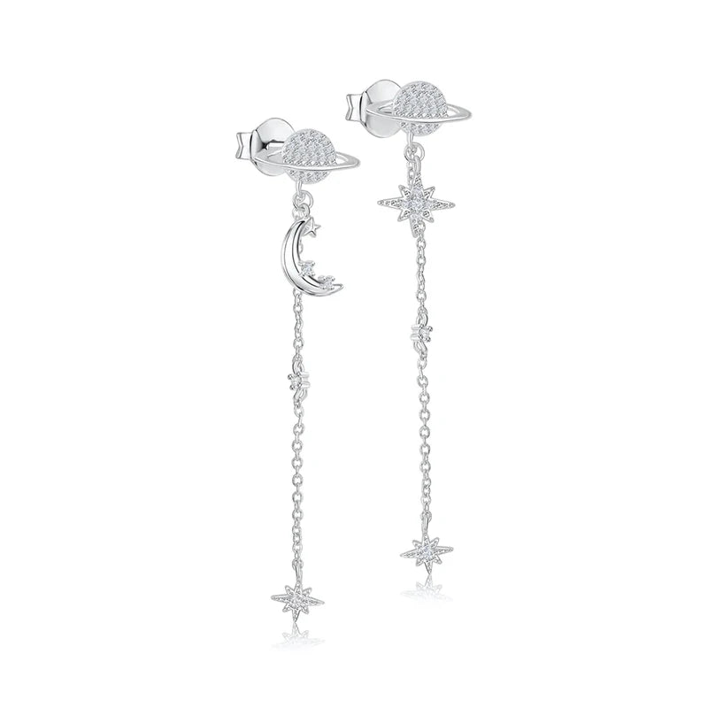 TIANDE Exquisite Zircon Tassel Chain Dangle Earrings for Women Fashion Gold Color Pierced Ear Stud Earrings Jewelry Accessories - Slobuy