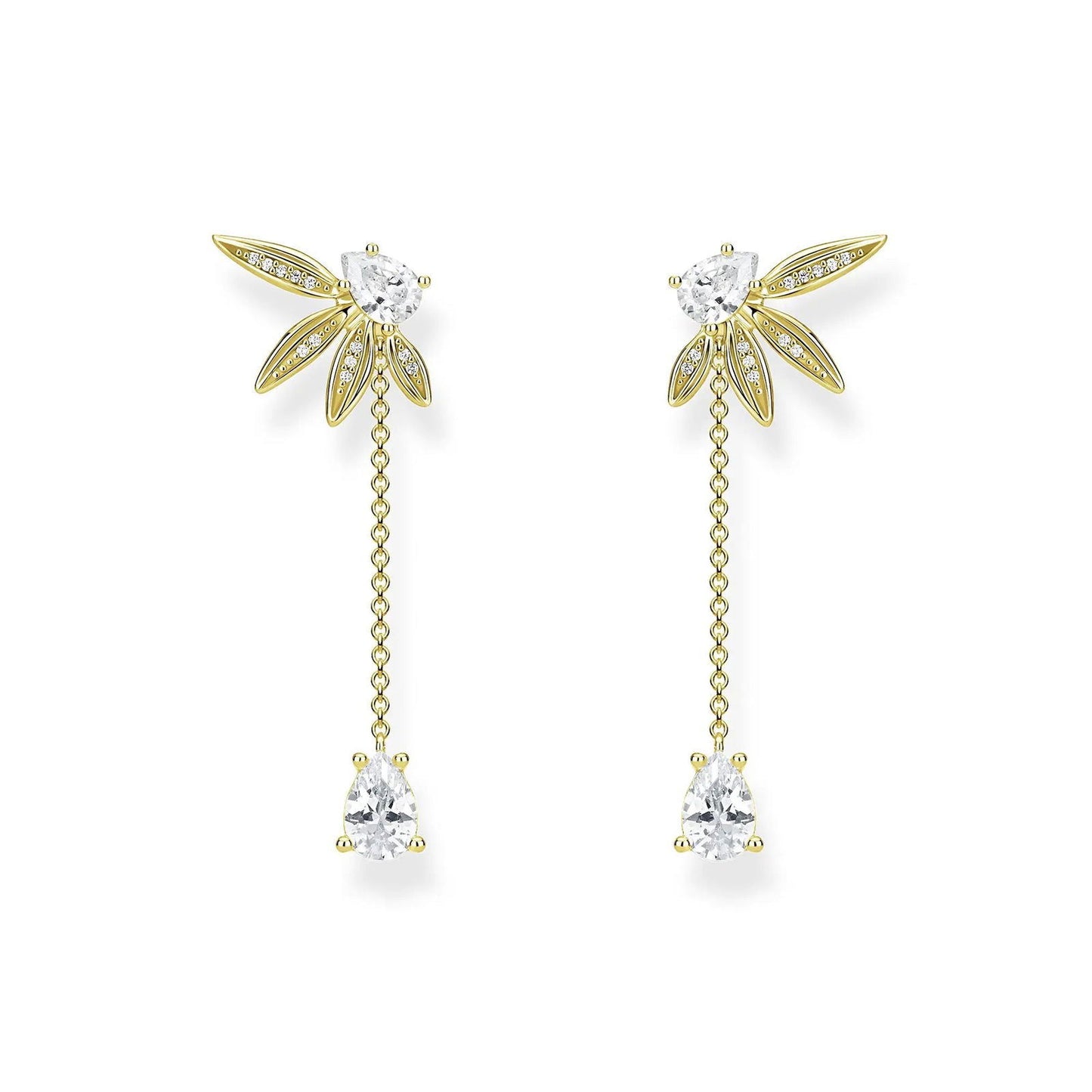 TIANDE Exquisite Zircon Tassel Chain Dangle Earrings for Women Fashion Gold Color Pierced Ear Stud Earrings Jewelry Accessories - Slobuy