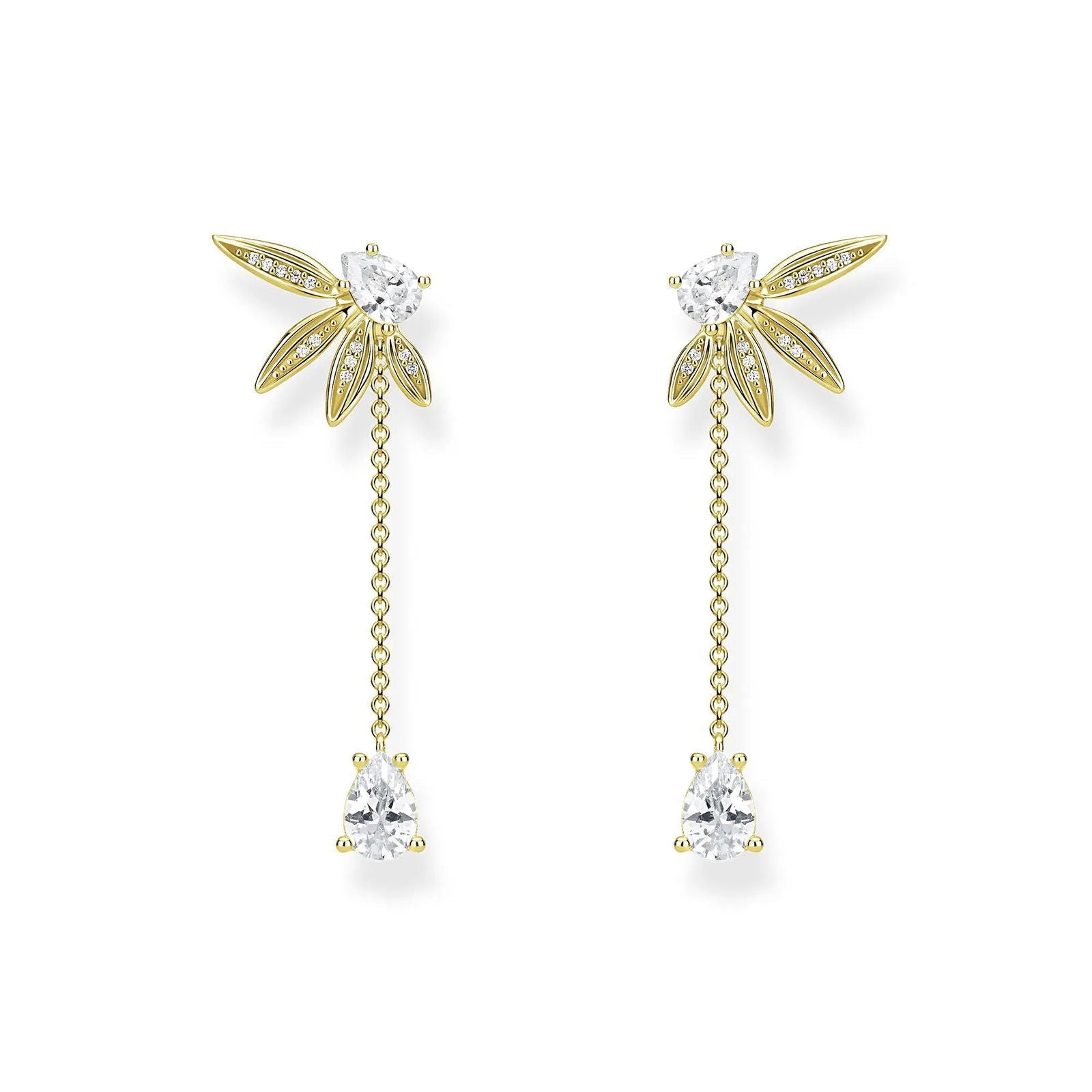 TIANDE Exquisite Zircon Tassel Chain Dangle Earrings for Women Fashion Gold Color Pierced Ear Stud Earrings Jewelry Accessories - Slobuy