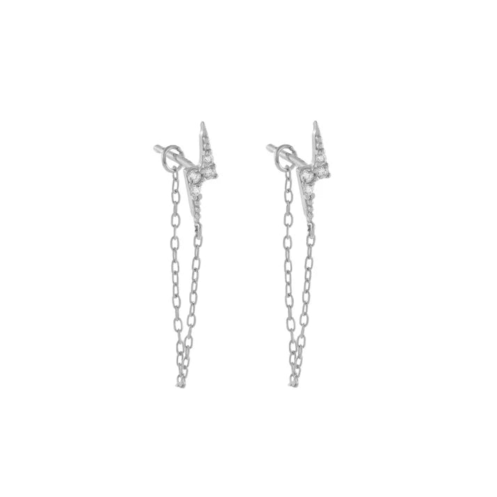 TIANDE Exquisite Zircon Tassel Chain Dangle Earrings for Women Fashion Gold Color Pierced Ear Stud Earrings Jewelry Accessories - Slobuy