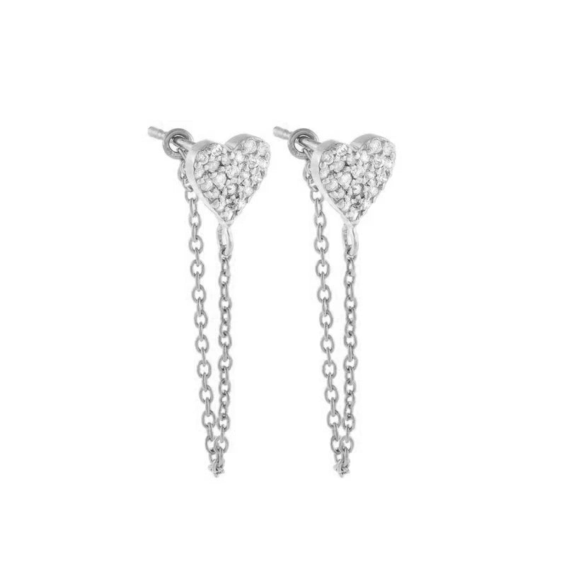 TIANDE Exquisite Zircon Tassel Chain Dangle Earrings for Women Fashion Gold Color Pierced Ear Stud Earrings Jewelry Accessories - Slobuy