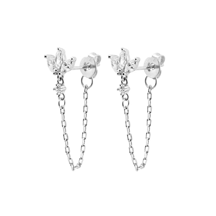 TIANDE Exquisite Zircon Tassel Chain Dangle Earrings for Women Fashion Gold Color Pierced Ear Stud Earrings Jewelry Accessories - Slobuy
