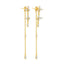 TIANDE Exquisite Zircon Tassel Chain Dangle Earrings for Women Fashion Gold Color Pierced Ear Stud Earrings Jewelry Accessories - Slobuy
