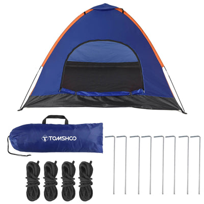 TOMSHOO 3-4 Persons Camping Tent Lightweight Outdoor Backpacking Tent with Rain Fly for Family Camping Hiking Beach Fishing Tent - Slobuy
