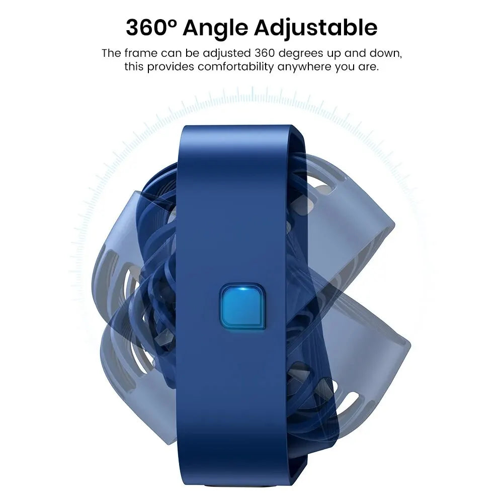 TOPK Mini Portable Fan,USB Desk Fan Table,Quiet 3 Speed Wind Personal Fan 360°Rotatable Head Standing Fans for Room Camping Hom - Slobuy
