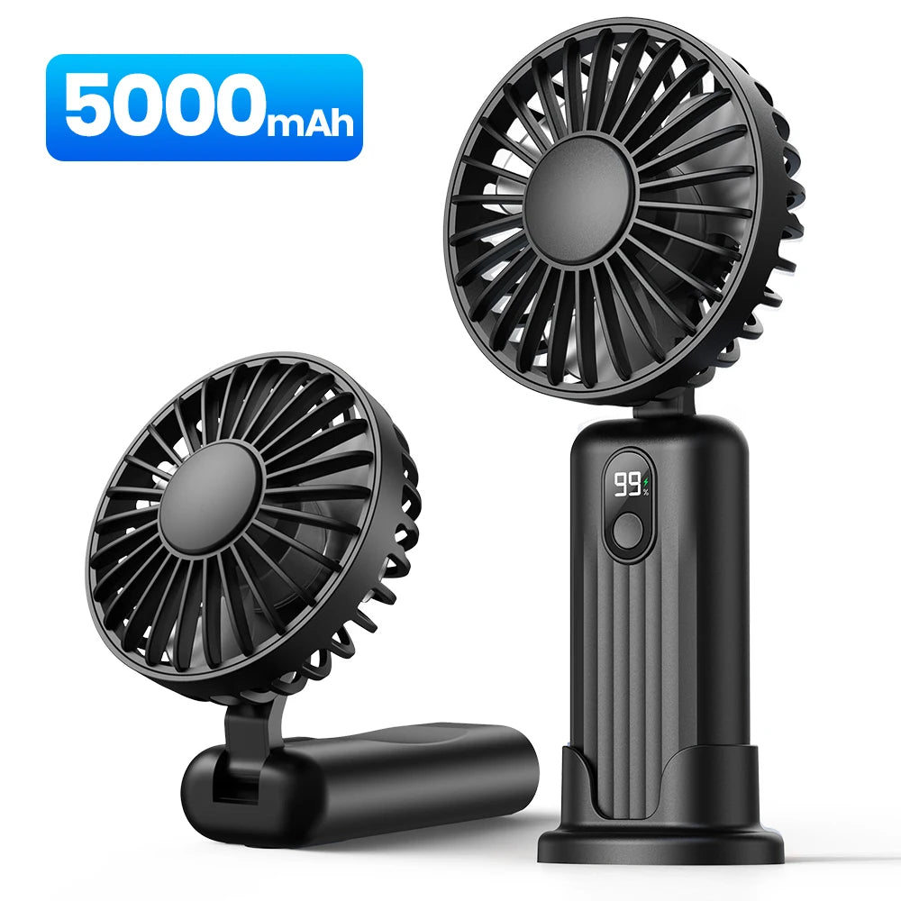 TOPK Portable Mini Fan,2400mAh USB Rechargeable Hand Neck Fan 3in1 Personal Electric Fan Standing Fans for Room Camping Foldable - Slobuy