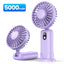 TOPK Portable Mini Fan,2400mAh USB Rechargeable Hand Neck Fan 3in1 Personal Electric Fan Standing Fans for Room Camping Foldable - Slobuy