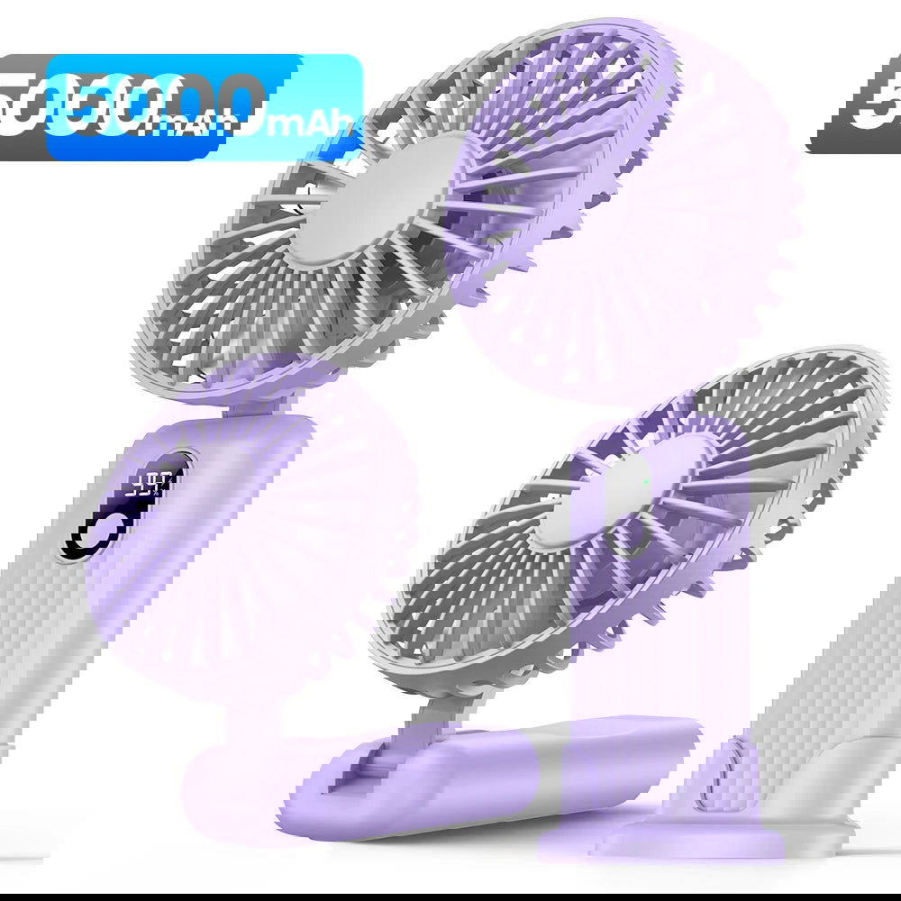 TOPK Portable Mini Fan,2400mAh USB Rechargeable Hand Neck Fan 3in1 Personal Electric Fan Standing Fans for Room Camping Foldable - Slobuy