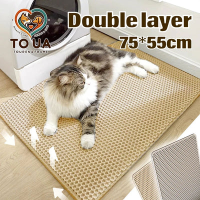 TOUA Choice Double Layer EVA Cat Litter Pad Bed Cats Large 75cm Waterproof Sand Basin Filter Kitten Dog Pet Products Accessories - Slobuy