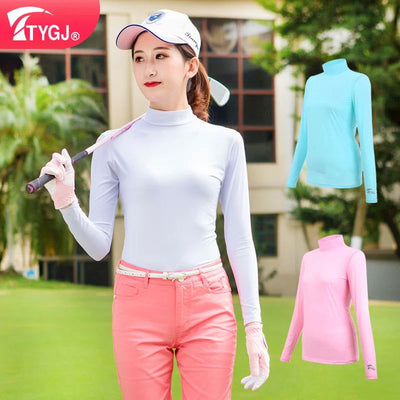 TTYGJ Golf  Anti-Uv Shirts Long Sleeve Tops Summer Sunscreen Golf Underwear Outdoor Sports Apparel Ice Silk Cool Bottoming - Slobuy