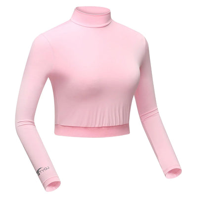 TTYGJ Golf Clothing Summer Sun Protection Clothing Ladies Ice Silk Bottoming Clothes High Waist Half Long Sleeve T-shirt - Slobuy