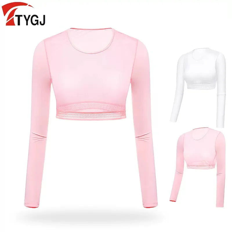 TTYGJ summer golf clothing women's adjustable sun protection hit clothes mesh underwear ice silk bottoming shirt clothes inside - Slobuy