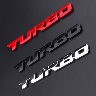 TURBO Car 3D Zinc Alloy Stickers Body Rear Label Side Trim Decals Car Styling Decoration Sticker Auto Exterior Decor Accessories - Slobuy