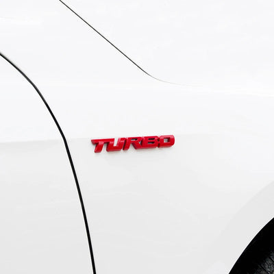 TURBO Car 3D Zinc Alloy Stickers Body Rear Label Side Trim Decals Car Styling Decoration Sticker Auto Exterior Decor Accessories - Slobuy