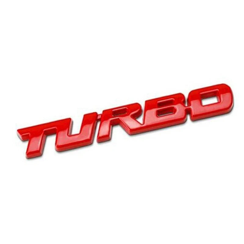 TURBO Car 3D Zinc Alloy Stickers Body Rear Label Side Trim Decals Car Styling Decoration Sticker Auto Exterior Decor Accessories - Slobuy