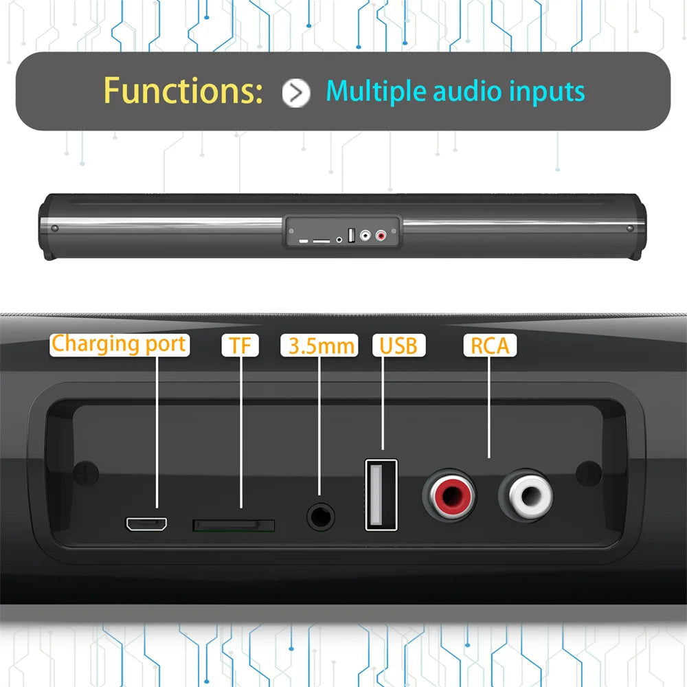 TV Car Sound Bar Wired and Wireless Bluetooth-compatible Home Surround SoundBar for PC Theater TV Computer Speaker - Slobuy