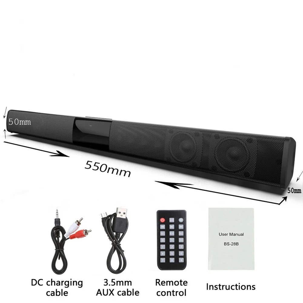 TV Car Sound Bar Wired and Wireless Bluetooth-compatible Home Surround SoundBar for PC Theater TV Computer Speaker - Slobuy