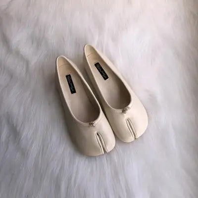 Tabi Ninja Shoes Woman Microfiber Leather Comfy Flats Split Toe Slippers Soft Bottom Loafers Brief Ladies Trotter Moccasins 2023 - Slobuy