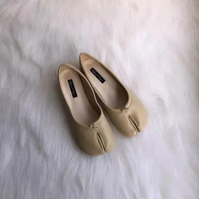 Tabi Ninja Shoes Woman Microfiber Leather Comfy Flats Split Toe Slippers Soft Bottom Loafers Brief Ladies Trotter Moccasins 2023 - Slobuy