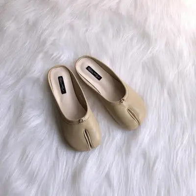 Tabi Ninja Shoes Woman Microfiber Leather Comfy Flats Split Toe Slippers Soft Bottom Loafers Brief Ladies Trotter Moccasins 2023 - Slobuy