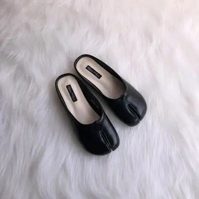 Tabi Ninja Shoes Woman Microfiber Leather Comfy Flats Split Toe Slippers Soft Bottom Loafers Brief Ladies Trotter Moccasins 2023 - Slobuy