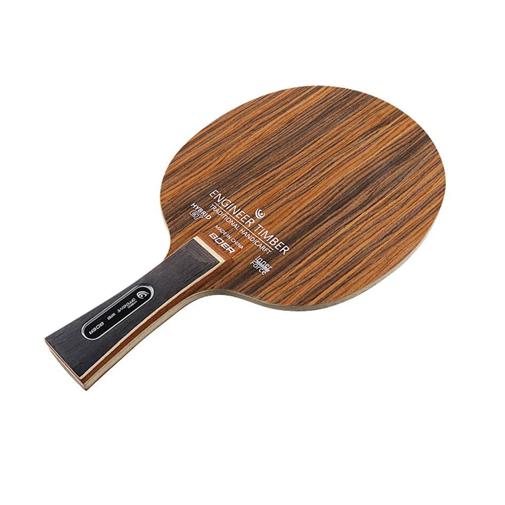 Table Tennis Racket 5 Layers Ping Pong Blade Paddle Ebony Wood Dalbergia Tennis Rackets Professional Long Handle PingPong Racket - Slobuy
