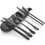Tableware Reusable Travel Cutlery Set Camp Utensils  with Stainless Steel Spoon Fork Chopsticks Straw Portable Case - Slobuy