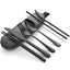 Tableware Reusable Travel Cutlery Set Camp Utensils  with Stainless Steel Spoon Fork Chopsticks Straw Portable Case - Slobuy