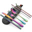 Tableware Reusable Travel Cutlery Set Camp Utensils  with Stainless Steel Spoon Fork Chopsticks Straw Portable Case - Slobuy
