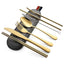 Tableware Reusable Travel Cutlery Set Camp Utensils  with Stainless Steel Spoon Fork Chopsticks Straw Portable Case - Slobuy