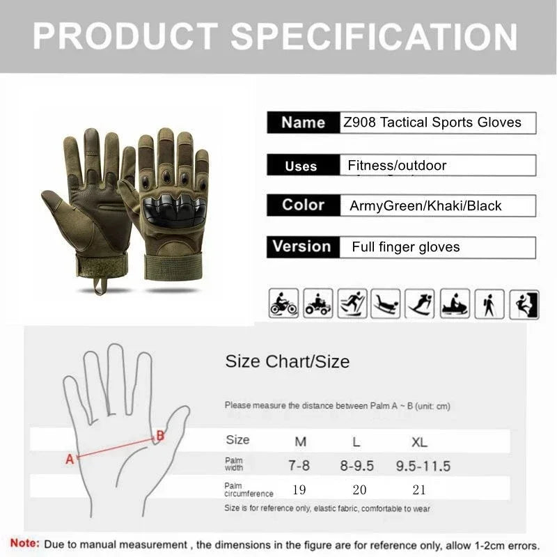 Tactical  Gloves Shooting Gloves Touch Design Fitness Protection Sports Motorcycle Hunting Full Finger Walking Gloves - Slobuy