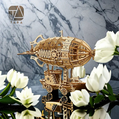 Tada Creative Airship Model DIY 3D Wooden Puzzle Building Block Kits Assembly Toy Birthday Gift For Kids Adult Home Decor - Slobuy