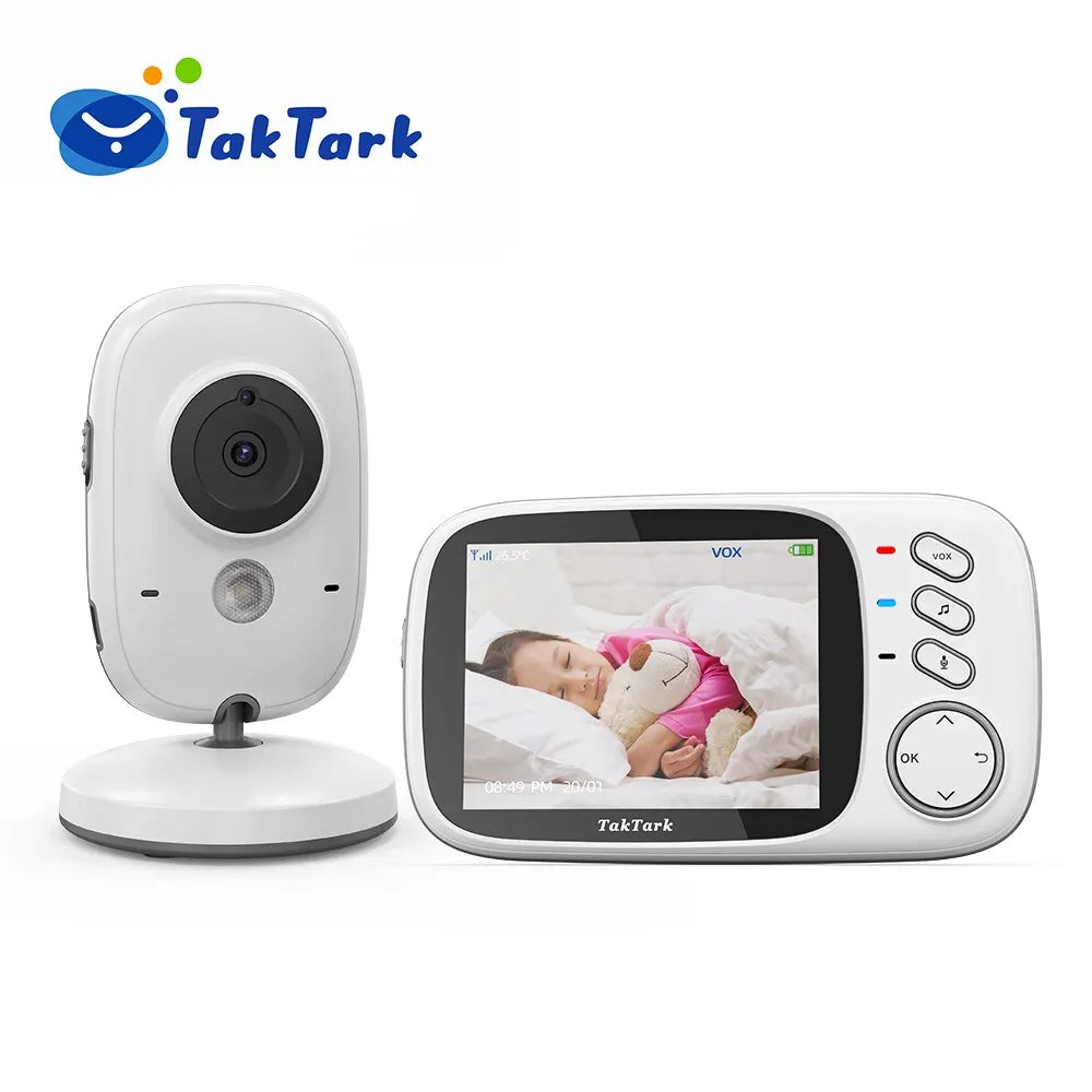 TakTark 3.2 Inch Wireless Video Baby Monitor With Lullabies Auto Night Vision Two Way Intercom Temperature Monitoring Babysitter - Slobuy
