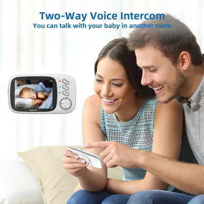 TakTark 3.2 Inch Wireless Video Baby Monitor With Lullabies Auto Night Vision Two Way Intercom Temperature Monitoring Babysitter - Slobuy