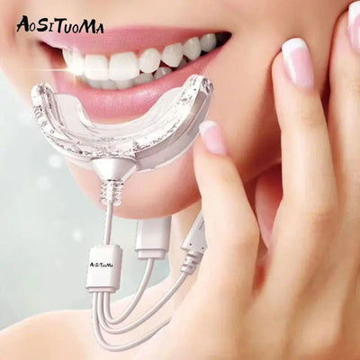 Teeth Whitening Universal Line Drag+line,LED Electric Dental Instrument,Portable Rechargeable Blue Light Oral Care Light Tool - Slobuy